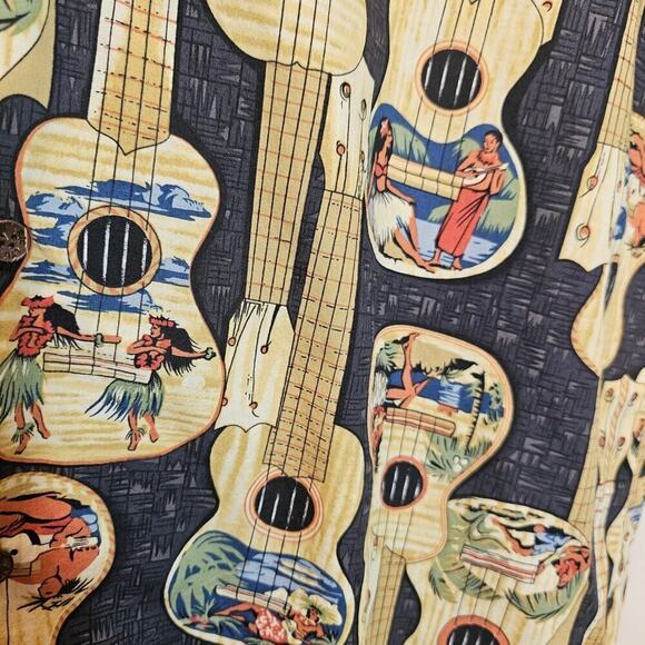 RJC Men's Ukulele Hawaiian Tropical Luau Casual Vacation Button-down Size XL - Picture 9 of 11